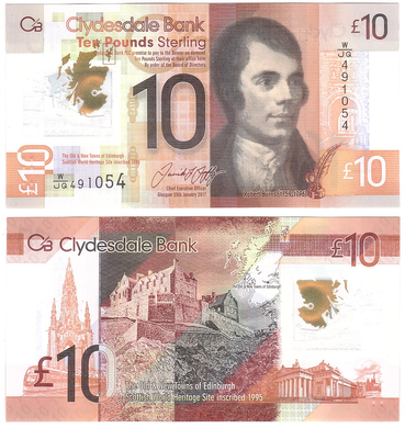 Шотландия - 10 Pounds 2017 - Clydesdale Bank - Polymer - UNC