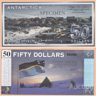Антарктика - 50 Dollars 2001 - SPECIMEN - UNC