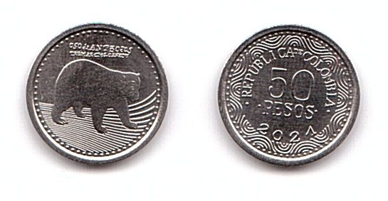 Колумбия - 5 шт х 50 Pesos 2021 - UNC