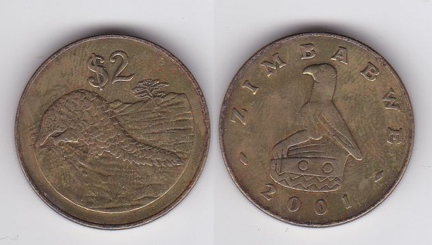 Зимбабве - 2 Dollars 2001 - VF