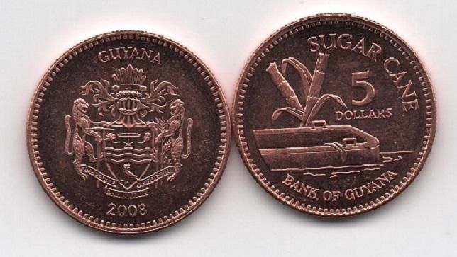 Guyana - 5 Dollars 2008 - aUNC