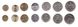 Парагвай - 5 шт х набор 7 монет 1 5 10 50 100 500 1000 Guaranies 1992 - 2014 - UNC