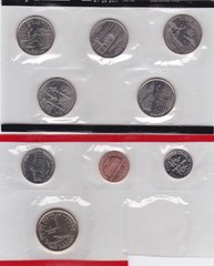 USA - set 9 coins 1 Dime 1 5 Cents + 1/4 1 Dollar 2001 - D - in an envelope - UNC
