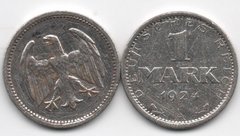 Germany - 1 Mark 1924 - A - Ag500 silver - F ( bad condition )