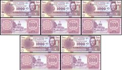 Парагвай - 5 шт х 1000 Guaranies 2005 - Pick 222b - UNC