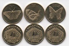 Fantasy / Sulawesi - set 3 coins х 5 Rupees 2019 - Butterflies - UNC