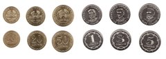 Таджикистан - набор 6 монет 10 20 50 Diram 1 3 5 Somoni 2019 - 2022 - UNC