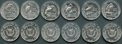Бурунди - набор 6 монет 5 Francs 2014 - птицы - UNC
