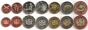 Андаманские острова - набор 7 монет 25 50 Paice 1 2 5 10 20 Rupees 2011 - UNC
