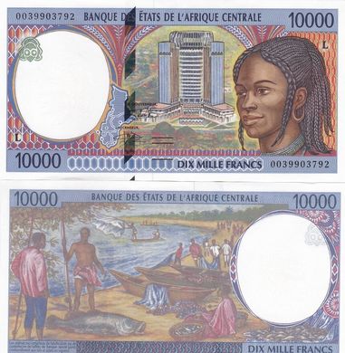 Центральна Африка / Габон - 10000 Francs 2000 Pick 405Lf Letter L - UNC