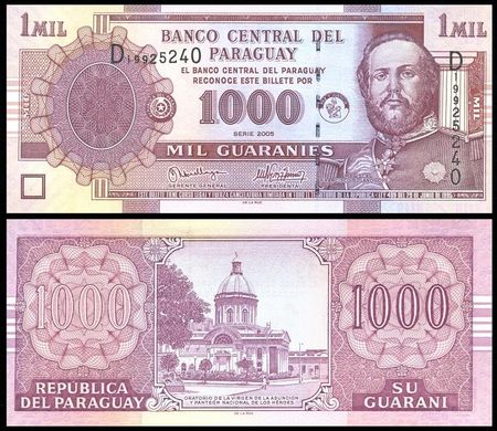 Paraguay - 5 pcs х 1000 Guaranies 2005 - Pick 222b - UNC