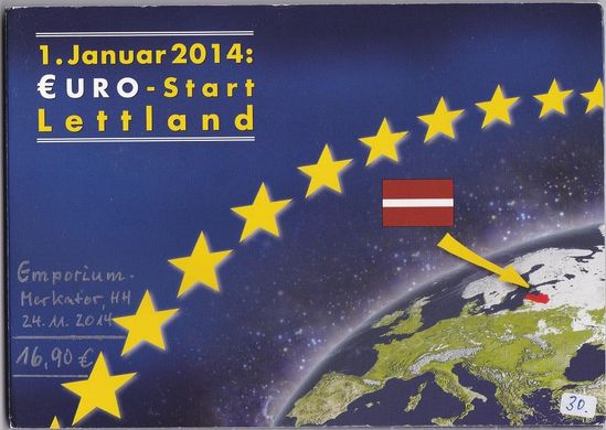 Латвія - буклет під 16 монет Euro-Start - UNC