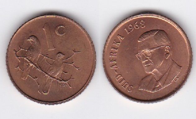 ЮАР - 1 Cent 1968 - XF
