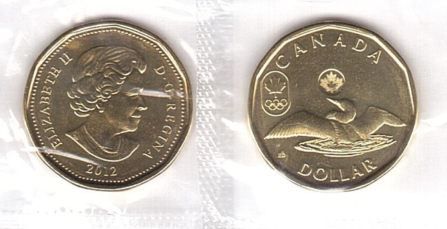 Канада - 1 Dollar 2012 Олимпийская утка - UNC