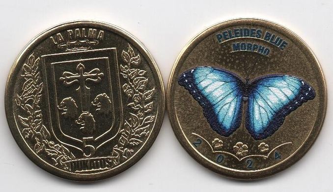 Fantasy / La Palma - 5 Dukatos 2024 - Peleides Blue Morpho - UNC