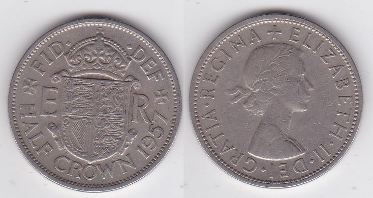 Великобританія - 1/2 Half Crown 1957 - VF+