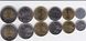 Ефіопія - 5 шт х набір 6 монет 1 5 10 25 50 Cents 1 Byrr (50 Cents XF+) 2004 - 2010 - UNC / XF+