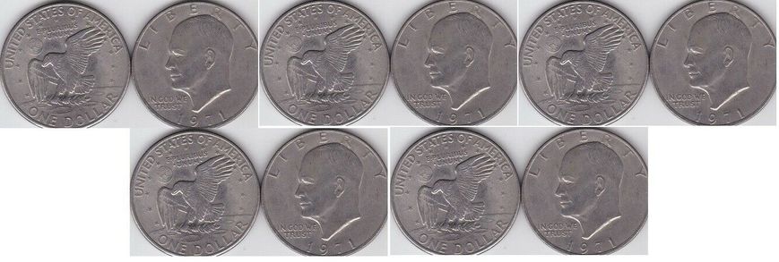 США - 5 шт х 1 Dollar 1971 - VF