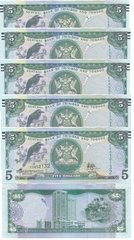 Тринидад и Тобаго - 5 шт х 5 Dollars 2006 / 2017 - Pick 47c - UNC