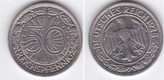 Німеччина - 50 Reichspfennig 1928 - D - VF+