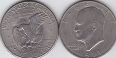США - 1 Dollar 1971 - Эйзенхауэр / Eisenhower - VF