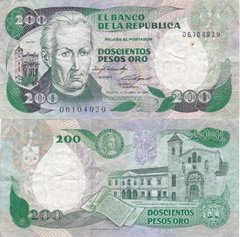 Колумбія - 200 Pesos Oro 1985 - P. 429b - serie 06104929 - VF