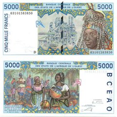 Западная Африка / Мали - 5000 Francs 2003 - P. 413Dl - letter D - UNC