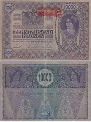 Austria - 10000 Kronen 1918 - P. 65 - VF