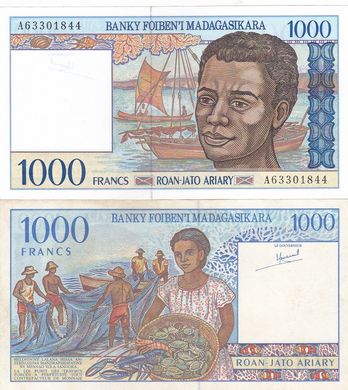 Мадагаскар - 1000 Francs 1995 - Pick 76a - UNC