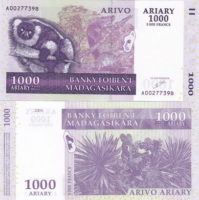 Мадагаскар - 1000 Ariary 2004 - P. 89a - UNC
