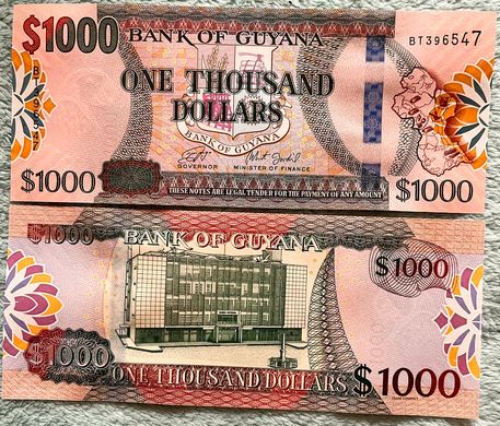 Guyana - 1000 Dollars 2019 - P. 38c - UNC