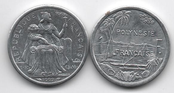 Французская Полинезия - 1 Francaise 1992 - UNC