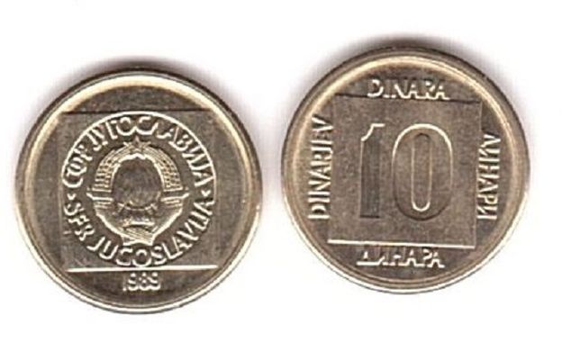 Югославія - 10 шт х 10 Dinara 1989 - UNC
