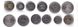 Bolivia - 5 pcs x set 6 coins 10 20 50 Centavos 1 2 5 Bolivanos 2012 - 2017 - UNC