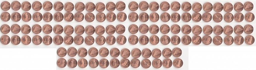 Остров Пасхи - 5 шт x набор 12 монет x 1 Peso 2021 ( 2022 ) - Статуи Моаи - Медь - ( Weight - 2,3 grams, Diameter - 14 mm ) - UNC