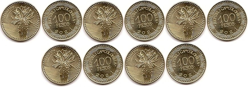 Colombia - 5 pcs x 100 Pesos 2021 - UNC