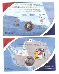 British Antarctic Territory - 2 Pounds 2022 - 60 years of education - in folder - UNC