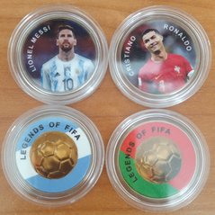 Ukraine - set 2 souvenir coins 2023 - Lionel Messi Cristiano Ronaldo - UNC