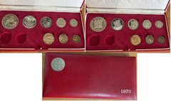 ЮАР - набор 8 монет 1/2 1 2 5 10 20 50 Cents 1 Rand 1970 - серебро - в коробочке - aUNC / XF