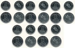 Liberia - 5 pcs x set 2 coins 5 + 10 Dollars 2022 - UNC