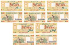 Ливан - 5 шт х 10000 Livres 1998 - Pick 76 - UNC