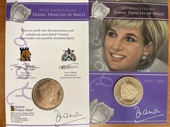 Ascension Island - 1 Crown 2017 - in folder - Diana, Princess of Wales. 1997-2017 - UNC