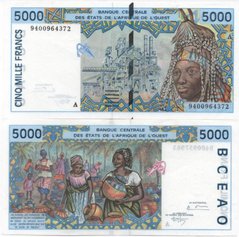 West African St. / Ivory Coast - 5000 Francs 1994 - P. 113Ac - letter A - aUNC