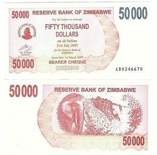 Зимбабве - 50000 Dollars 2007 - P. 47 - UNC