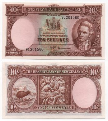 New Zealand - 10 Shillings 1967 - Pick 158d - aUNC / UNC