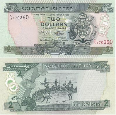 Соломоновы Острова - 2 Dollars 1997 - Pick 18 - s. C/3 - UNC