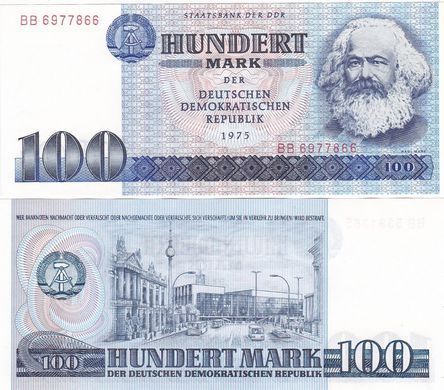 Німеччина / ГДР - 100 Mark 1975 - Карл Маркс / Karl Marx - P. 31a - UNC