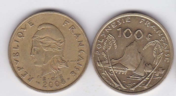 Французька Полінезія - 100 Francs 2008 - VF