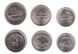 Судан - 5 шт х набор 3 монеты 25 50 Ghirsh 1 Pound 1989 - aUNC