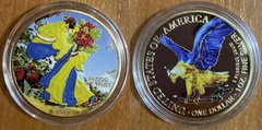 США - Копия сувенирная монета Свобода Украины - Червона Калина - 2022 - c 3D выпуклое покрытие - в капсуле - UNC